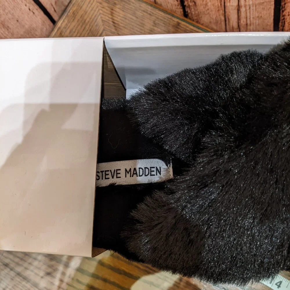 Steve Madden Criss Cross Slippers BLACK Size Large 9-10 NEW in BOX - Picture 11 of 11